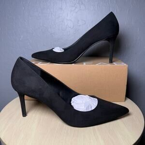 JustFab Women's Closed Toe Pointed Toe High Stiletto Women Elsie, Black, US 9